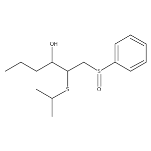 (3S)-1-[(S)-Benzenesulfinyl]-2-[(propan-2-yl)sulfanyl]hexan-3-ol结构式