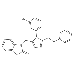 3-((5-(benzylthio)-4-(3-chlorophenyl)-4H-1,2,4-triazol-3-yl)methyl)benzo[d]thiazol-2(3H)-one Structure
