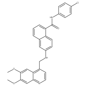 N-(4-Chlorophenyl)-6-[(6,7-dimethoxy-4-quinolinyl)methylamino]-1-naphthalenecarboxamide Structure