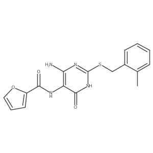 N-(4-amino-2-((2-methylbenzyl)thio)-6-oxo-1,6-dihydropyrimidin-5-yl)furan-2-carboxamide Structure