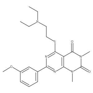 5-((2-(diethylamino)ethyl)thio)-7-(3-methoxyphenyl)-1,3-dimethylpyrimido[4,5-d]pyrimidine-2,4(1H,3H)-dione Structure