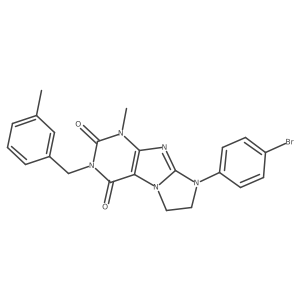 8-(4-bromophenyl)-1-methyl-3-(3-methylbenzyl)-7,8-dihydro-1H-imidazo[2,1-f]purine-2,4(3H,6H)-dione结构式