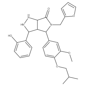 5-(Furan-2-ylmethyl)-3-(2-hydroxyphenyl)-4-[3-methoxy-4-(2-methylpropoxy)phenyl]-1,2,3,3a,4,6a-hexahydropyrrolo[3,4-c]pyrazol-6-one结构式