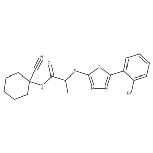 2-{[5-(2-bromophenyl)-1,3,4-oxadiazol-2-yl]sulfanyl}-N-(1-cyanocyclohexyl)propanamide Structure