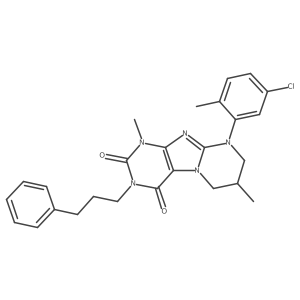 9-(5-chloro-2-methylphenyl)-1,7-dimethyl-3-(3-phenylpropyl)-6,7,8,9-tetrahydropyrimido[2,1-f]purine-2,4(1H,3H)-dione结构式