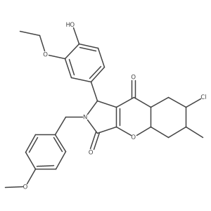 7-chloro-1-(3-ethoxy-4-hydroxyphenyl)-2-[(4-methoxyphenyl)methyl]-6-methyl-4a,5,6,7,8,8a-hexahydro-1H-chromeno[2,3-c]pyrrole-3,9-dione Structure