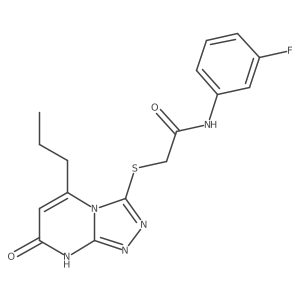 N-(3-fluorophenyl)-2-((7-oxo-5-propyl-7,8-dihydro-[1,2,4]triazolo[4,3-a]pyrimidin-3-yl)thio)acetamide结构式