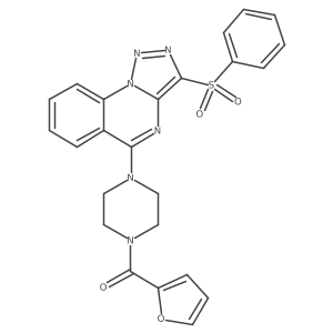 1-[3-(Benzenesulfonyl)-[1,2,3]triazolo[1,5-A]quinazolin-5-YL]-4-(furan-2-carbonyl)piperazine结构式