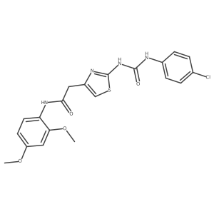 2-(2-(3-(4-chlorophenyl)ureido)thiazol-4-yl)-N-(2,4-dimethoxyphenyl)acetamide Structure