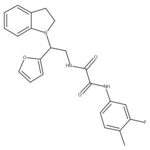 N1-(3-fluoro-4-methylphenyl)-N2-(2-(furan-2-yl)-2-(indolin-1-yl)ethyl)oxalamide Structure