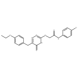 N-(4-chlorophenyl)-2-((6-(4-ethoxybenzyl)-5-oxo-4,5-dihydro-1,2,4-triazin-3-yl)thio)acetamide Structure