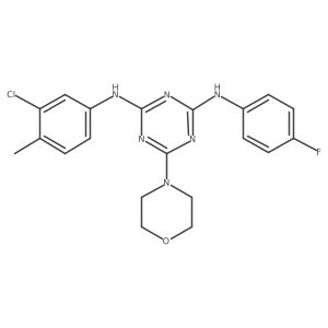N2-(3-chloro-4-methylphenyl)-N4-(4-fluorophenyl)-6-morpholino-1,3,5-triazine-2,4-diamine Structure
