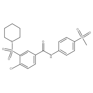 4-chloro-N-(4-(methylsulfonyl)phenyl)-3-(piperidin-1-ylsulfonyl)benzamide Structure