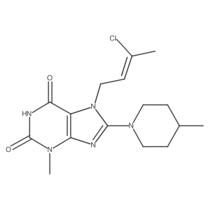 (Z)-7-(3-chlorobut-2-en-1-yl)-3-methyl-8-(4-methylpiperidin-1-yl)-1H-purine-2,6(3H,7H)-dione结构式