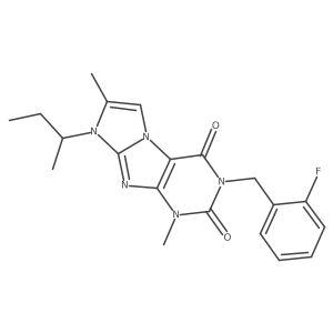 8-(sec-butyl)-3-(2-fluorobenzyl)-1,7-dimethyl-1H-imidazo[2,1-f]purine-2,4(3H,8H)-dione Structure