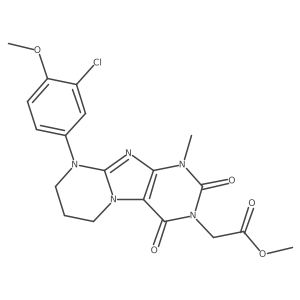 methyl 2-(9-(3-chloro-4-methoxyphenyl)-1-methyl-2,4-dioxo-1,2,6,7,8,9-hexahydropyrimido[2,1-f]purin-3(4H)-yl)acetate结构式