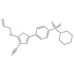 2-[4-(Piperidine-1-sulfonyl)phenyl]-5-[(prop-2-en-1-yl)amino]-1,3-oxazole-4-carbonitrile结构式