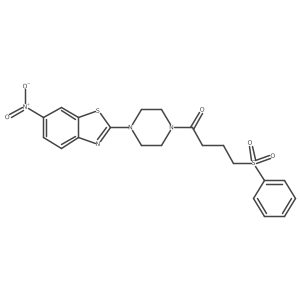 1-(4-(6-Nitrobenzo[d]thiazol-2-yl)piperazin-1-yl)-4-(phenylsulfonyl)butan-1-one Structure