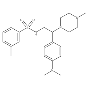 N-(2-(4-(dimethylamino)phenyl)-2-(4-methylpiperazin-1-yl)ethyl)-3-methylbenzenesulfonamide结构式