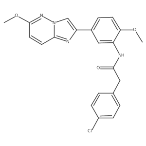 2-(4-chlorophenyl)-N-(2-methoxy-5-(6-methoxyimidazo[1,2-b]pyridazin-2-yl)phenyl)acetamide结构式
