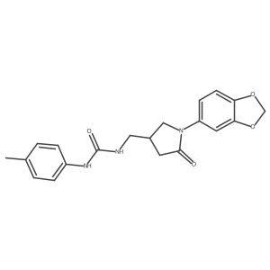 1-((1-(Benzo[d][1,3]dioxol-5-yl)-5-oxopyrrolidin-3-yl)methyl)-3-(p-tolyl)urea结构式