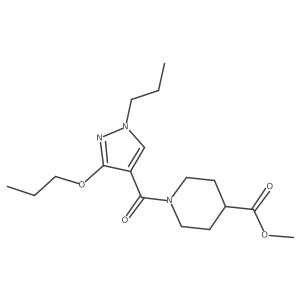 methyl 1-(3-propoxy-1-propyl-1H-pyrazole-4-carbonyl)piperidine-4-carboxylate Structure