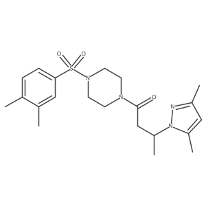 3-(3,5-dimethyl-1H-pyrazol-1-yl)-1-[4-(3,4-dimethylbenzenesulfonyl)piperazin-1-yl]butan-1-one结构式