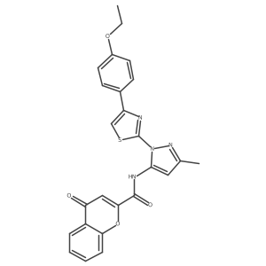 N-(1-(4-(4-ethoxyphenyl)thiazol-2-yl)-3-methyl-1H-pyrazol-5-yl)-4-oxo-4H-chromene-2-carboxamide结构式