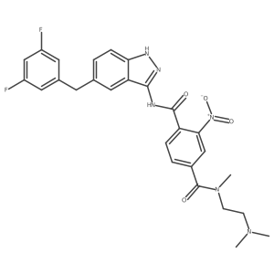 1-N-[5-[(3,5-difluorophenyl)methyl]-1H-indazol-3-yl]-4-N-[2-(dimethylamino)ethyl]-4-N-methyl-2-nitrobenzene-1,4-dicarboxamide Structure