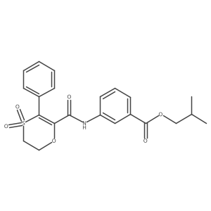 CC(C)COC(=O)c1cccc(NC(=O)C2=C(c3ccccc3)S(=O)(=O)CCO2)c1结构式