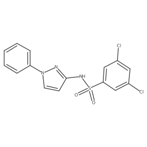 3,5-dichloro-N-(1-phenyl-1H-pyrazol-3-yl)benzene-1-sulfonamide结构式