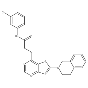N-(3-chlorophenyl)-2-((2-(3,4-dihydroisoquinolin-2(1H)-yl)thiazolo[4,5-d]pyrimidin-7-yl)thio)acetamide结构式