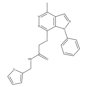 N-(furan-2-ylmethyl)-2-((4-methyl-1-phenyl-1H-pyrazolo[3,4-d]pyridazin-7-yl)thio)acetamide结构式
