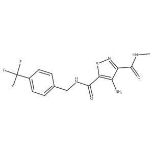 4-amino-N3-methyl-N5-(4-(trifluoromethyl)benzyl)isothiazole-3,5-dicarboxamide Structure