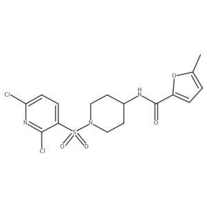 N-{1-[(2,6-dichloropyridin-3-yl)sulfonyl]piperidin-4-yl}-5-methylfuran-2-carboxamide结构式