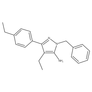2-Benzyl-4-ethyl-5-(4-ethylphenyl)pyrazol-3-amine结构式