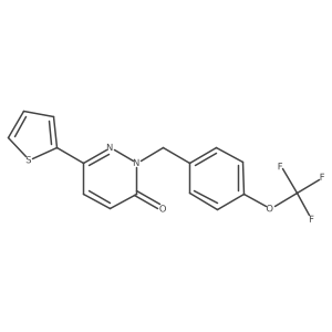 6-(thiophen-2-yl)-2-[4-(trifluoromethoxy)benzyl]pyridazin-3(2H)-one结构式