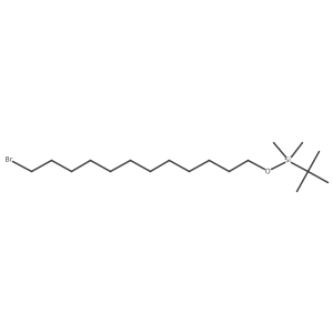 (12-Bromo-dodecyloxy)-tert-butyl-dimethyl-silane结构式