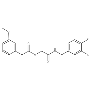 2-[(3-Chloro-4-fluorobenzyl)amino]-2-oxoethyl (3-methoxyphenyl)acetate Structure