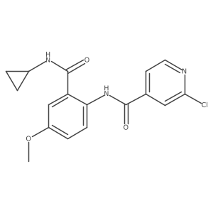 2-chloro-N-[2-(cyclopropylcarbamoyl)-4-methoxyphenyl]pyridine-4-carboxamide结构式