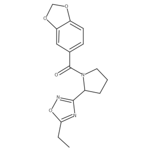 3-[1-(2H-1,3-benzodioxole-5-carbonyl)pyrrolidin-2-yl]-5-ethyl-1,2,4-oxadiazole Structure