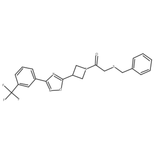 2-(Benzylthio)-1-(3-(3-(3-(trifluoromethyl)phenyl)-1,2,4-oxadiazol-5-yl)azetidin-1-yl)ethanone Structure
