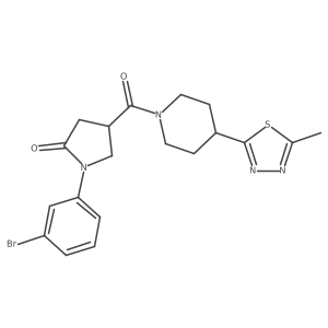 1-(3-Bromophenyl)-4-(4-(5-methyl-1,3,4-thiadiazol-2-yl)piperidine-1-carbonyl)pyrrolidin-2-one Structure