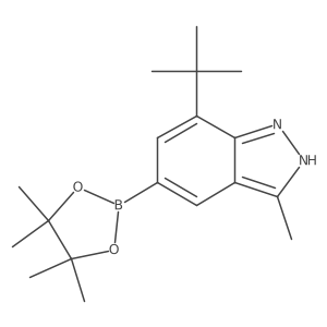 7-(1,1-Dimethylethyl)-3-methyl-5-(4,4,5,5-tetramethyl-1,3,2-dioxaborolan-2-yl)-1H-indazole结构式