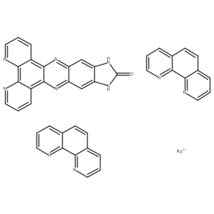(OC-6-22)-(11,13-Dihydro-12H-imidazo[4',5':6,7]quinoxalino[2,3-f][1,10]phenanthrolin-12-one-|EN4,|EN5)bis(1,10-phenanthroline-|EN1,|EN10)ruthenium结构式