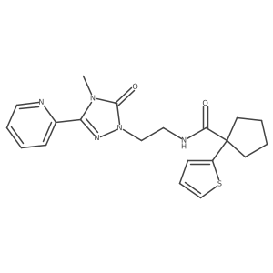 N-(2-(4-methyl-5-oxo-3-(pyridin-2-yl)-4,5-dihydro-1H-1,2,4-triazol-1-yl)ethyl)-1-(thiophen-2-yl)cyclopentanecarboxamide Structure