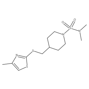 N,N-dimethyl-4-(((4-methylthiazol-2-yl)thio)methyl)piperidine-1-sulfonamide Structure
