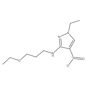N-(3-Ethoxypropyl)-1-ethyl-4-nitro-1H-pyrazol-3-amine结构式