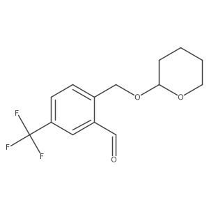 2-(Oxan-2-yloxymethyl)-5-(trifluoromethyl)benzaldehyde结构式