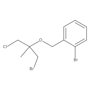 1-Bromo-2-{[(1-bromo-3-chloro-2-methylpropan-2-yl)oxy]methyl}benzene结构式